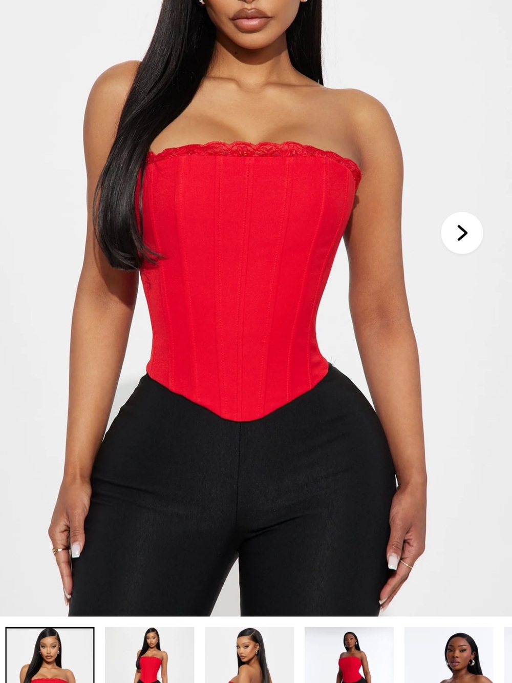 Red Strapless Corset Top - Stylish Women's Bustier